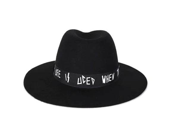 Wide Brim Hat, Wool Felt Vintage Letter Cap