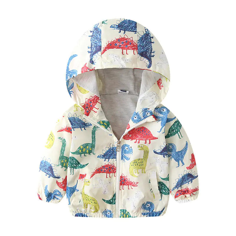Dinosaur Cartoon Windbreaker Jacket