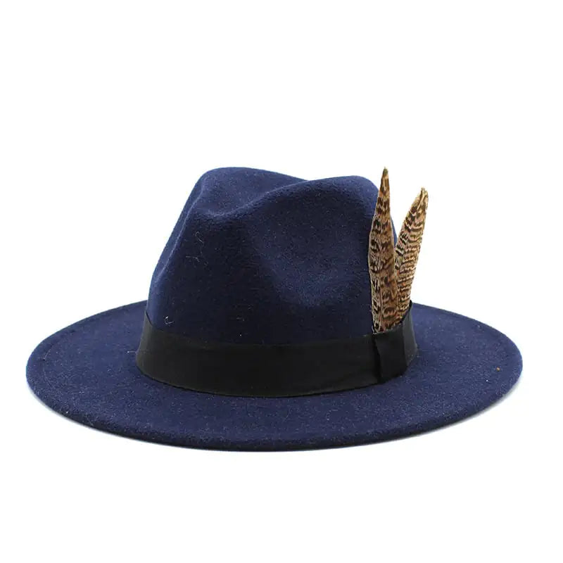 British Style Wool Jazz Hat with Versatile Flat Border