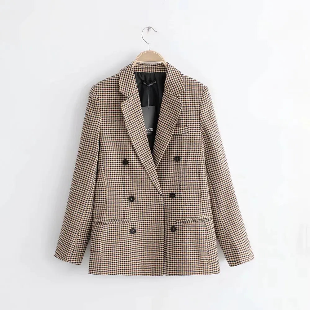 Plaid Blazer for Women - Versatile Work and Casual Wear