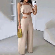 2023 Summer Women's Casual Solid Color Outfit Set
