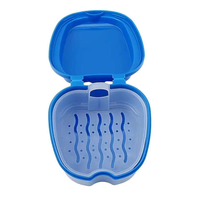 Apple-Shaped Retainer Cleaner Case for Dentures