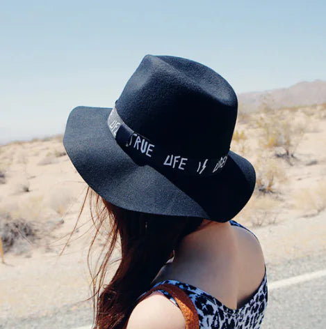 Wide Brim Hat, Wool Felt Vintage Letter Cap