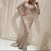 Bronzing Long Sleeve Slim Fit Dress for Women