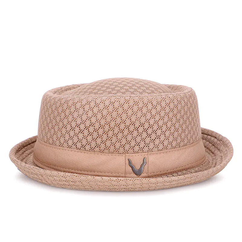Breathable Flat-Brimmed Jazz Hat - Foldable Sun Hat