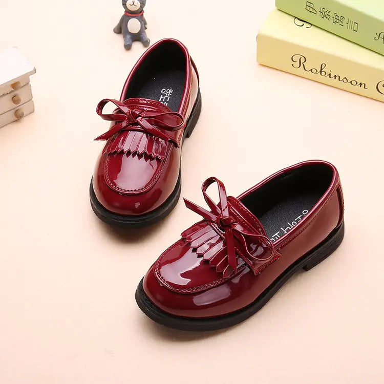 Girls' Tassel Leather Shoes - Princess Style