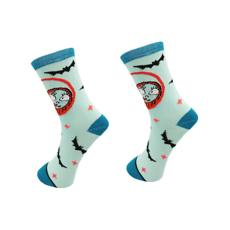 Halloween Series Jack Skellington Mid-Calf Socks for Women
