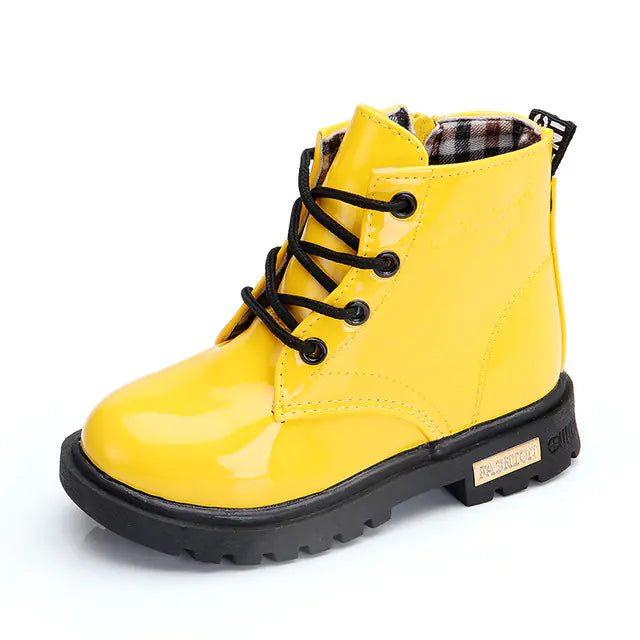 Waterproof PU Leather Winter Boots for Kids