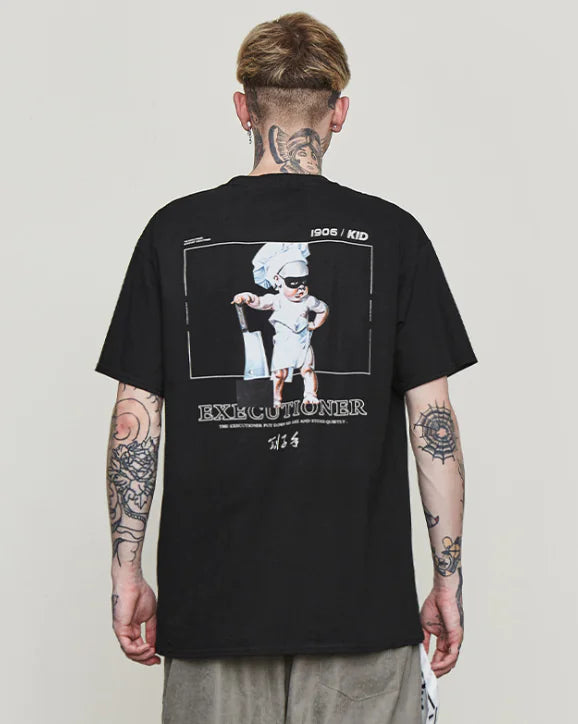 Cute Baby Executioner Print Short Sleeve T-Shirt