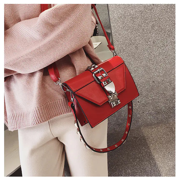Rivet Detail Square Crossbody Bag