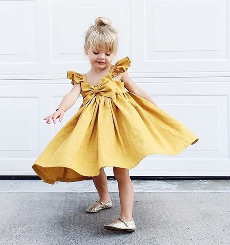 Fly Sleeve Bow Dress