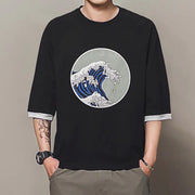 Printed Short Sleeve T-Shirt with Drop Shoulders