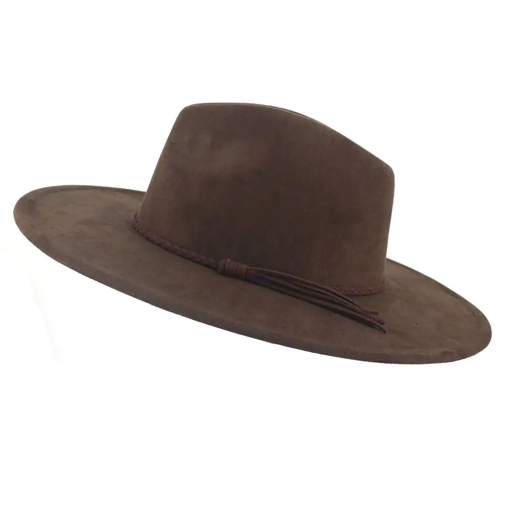 Jazz Women's Suede Peach Top Hat with 10cm Brim