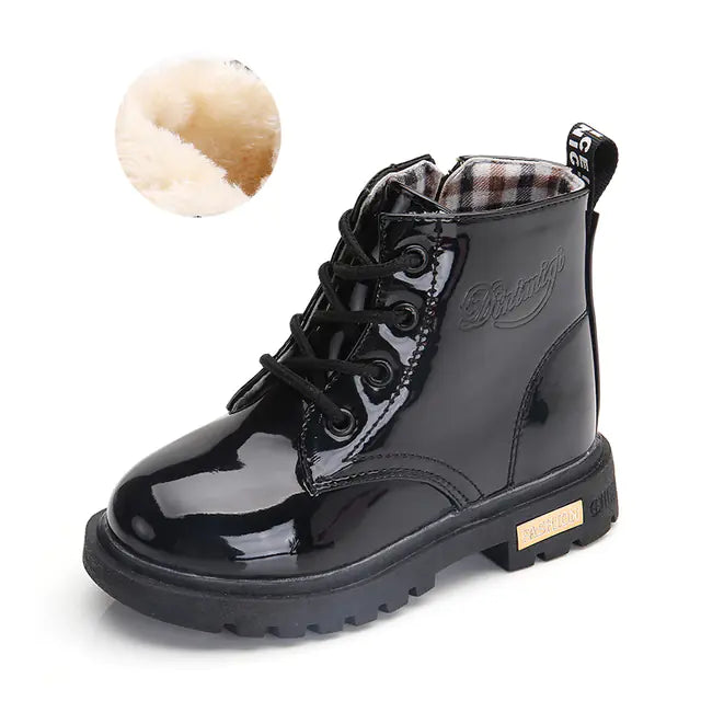 Waterproof PU Leather Winter Boots for Kids