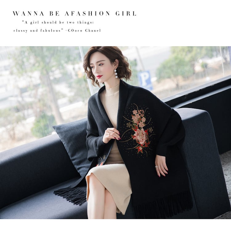 Embroidered Cape Luxury