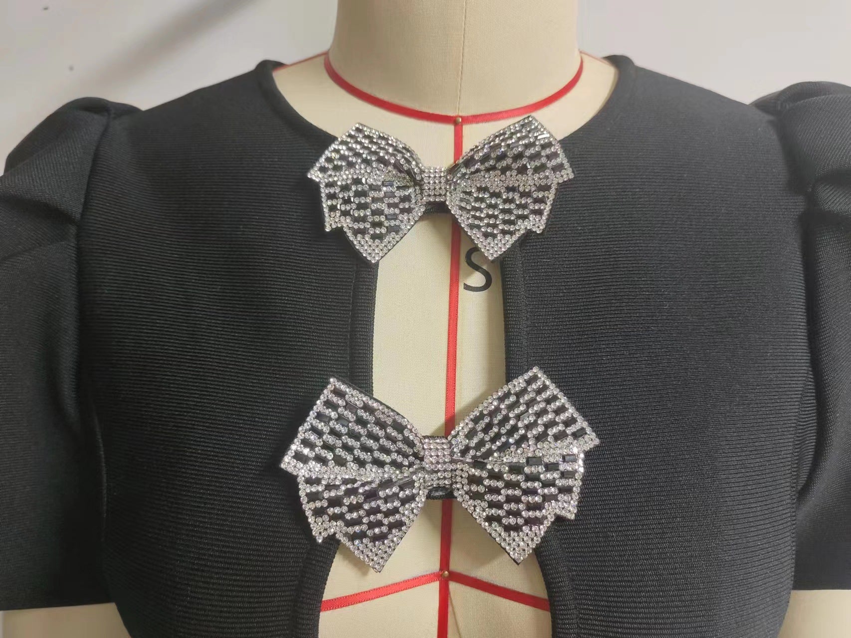 Tube Top Three Bowknot Puff Sleeve Bandage Glamour