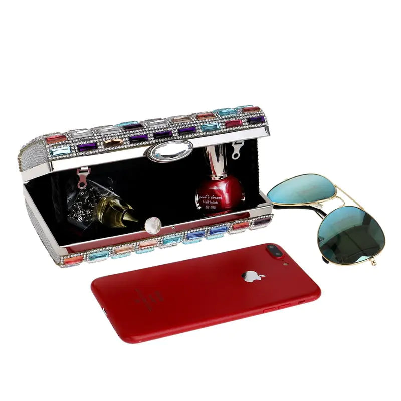 Acrylic Evening Clutch Bag with Chain Shoulder Strap