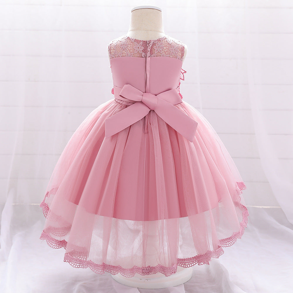 Enchanting Lace Flower Pearl Birthday Gown