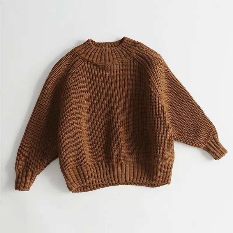 Retro Thick Line Pullover Sweater for Kids