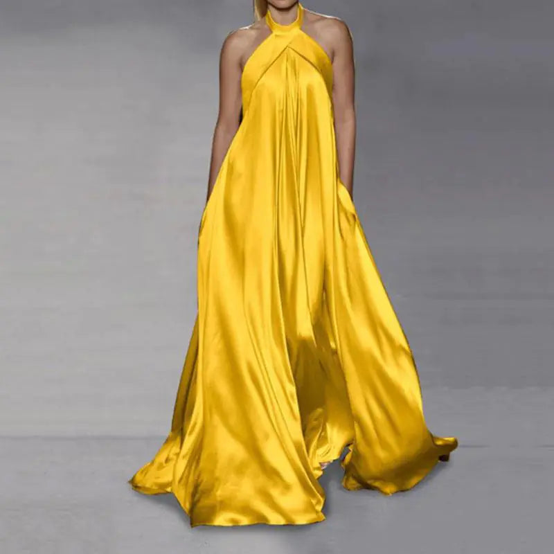 Solid Color Big Hem Dress in Fashion Style