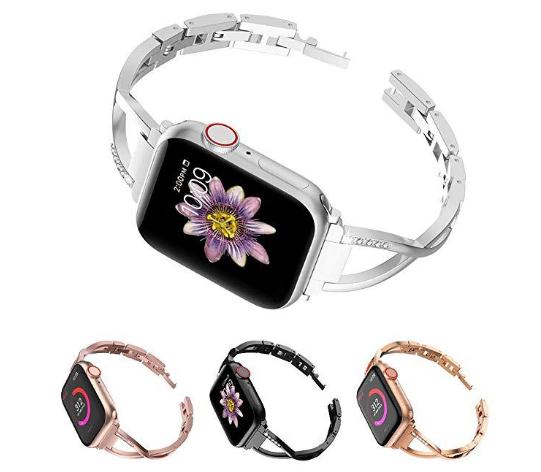 Apple Watch Band X-Type Stainless Steel with Diamonds