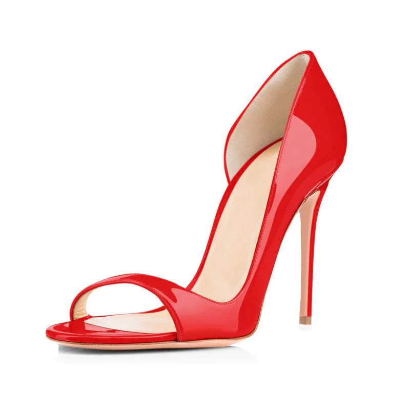 Pure Color Gradient Patent Leather Stiletto Shoes