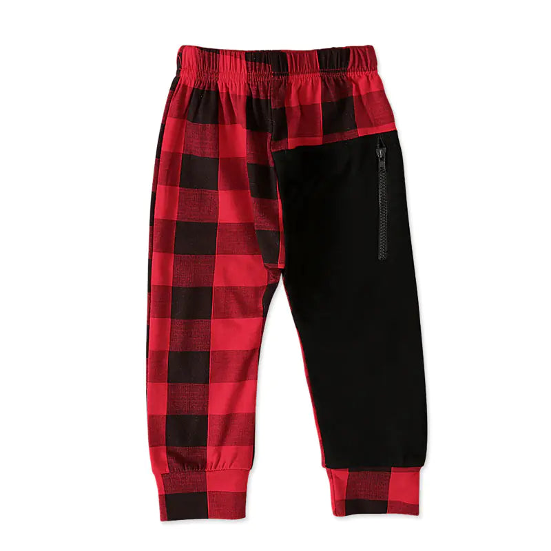 Pudcoco Boys' Casual Plaid Harem Pants (1Y-6Y)