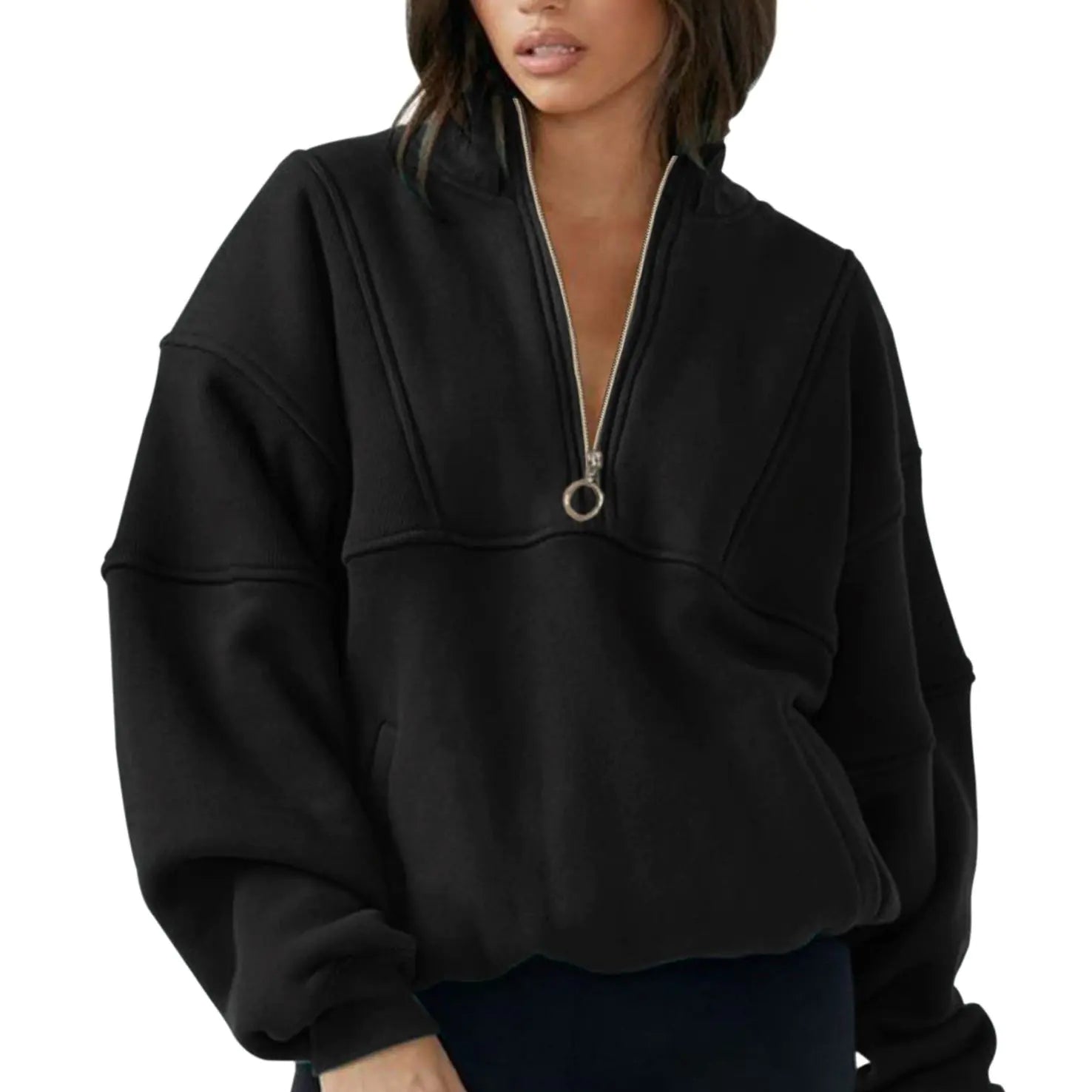 Half-Zip Sports Sweater for Women - Autumn & Winter