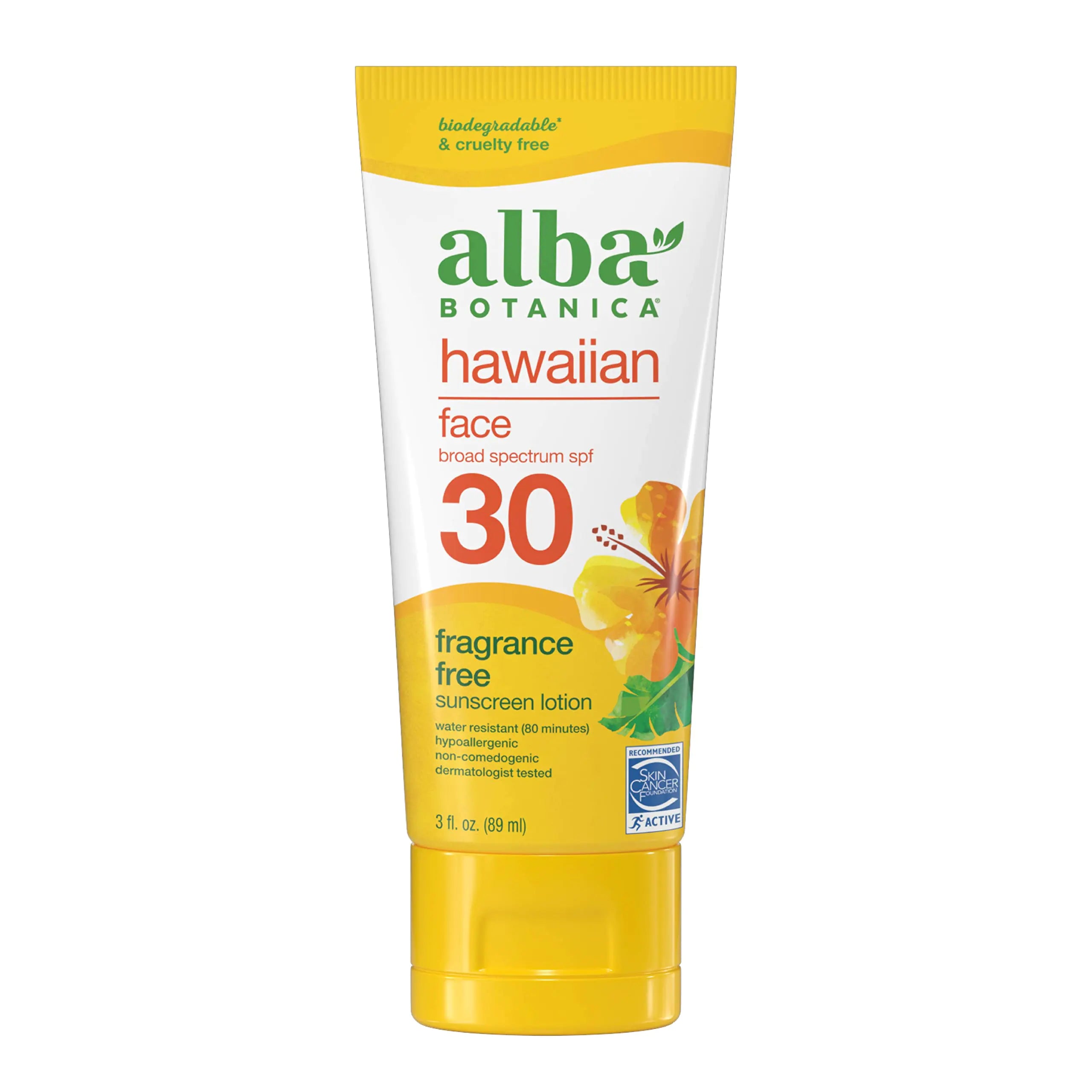 Alba Botanica SPF 30 Fragrance-Free Hawaiian Face Sunscreen Lotion