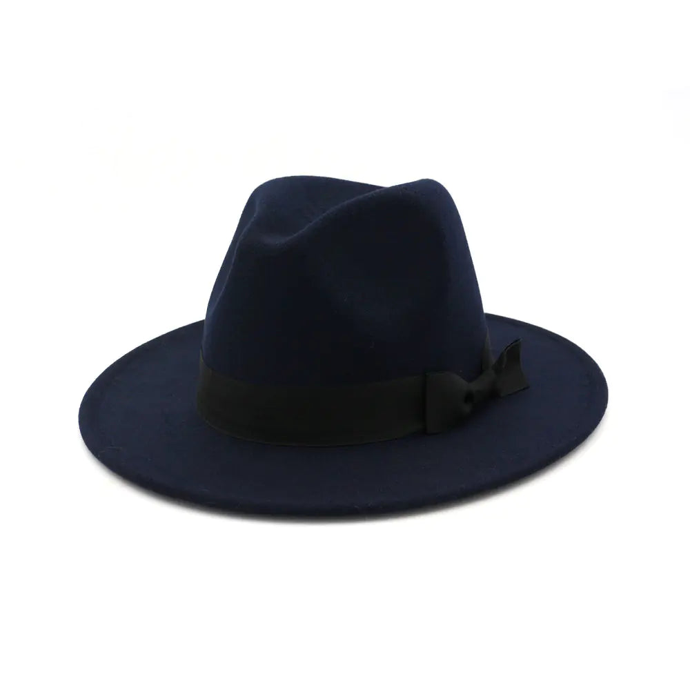 Vintage Wool Jazz Hat for Women - Wide Brim Style