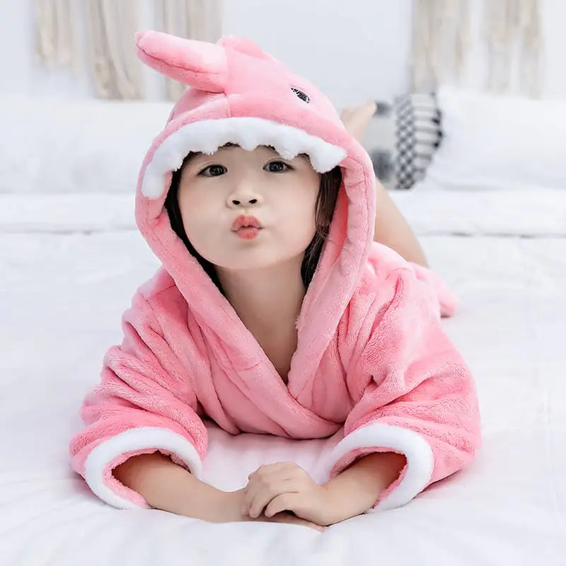 Flannel Baby Bathrobe and Pajamas Nightgown