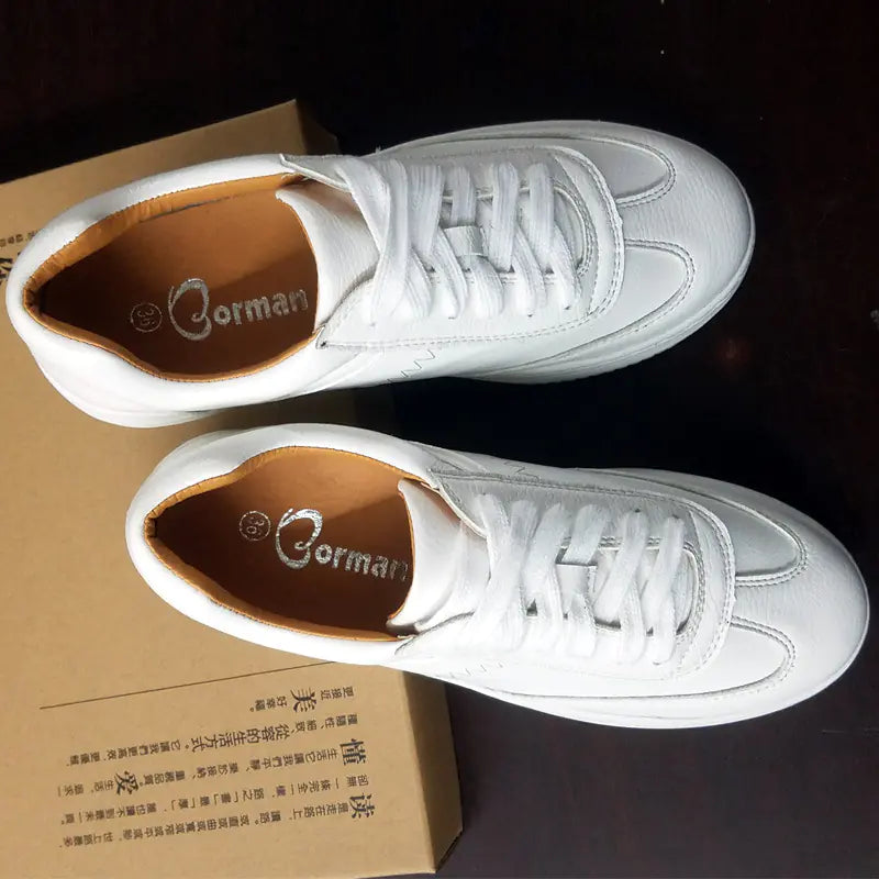 2020 Women's Thick-Soled White Casual Sneakers