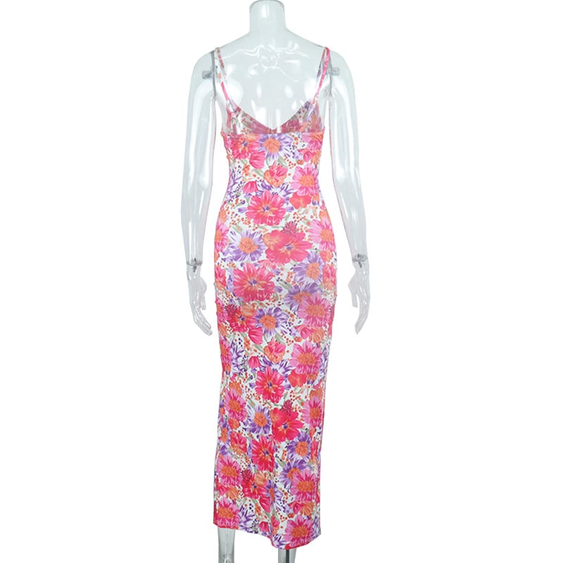 V-Neck Suspender Dress