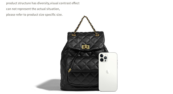 Diamond Grid Chain Mini Backpack