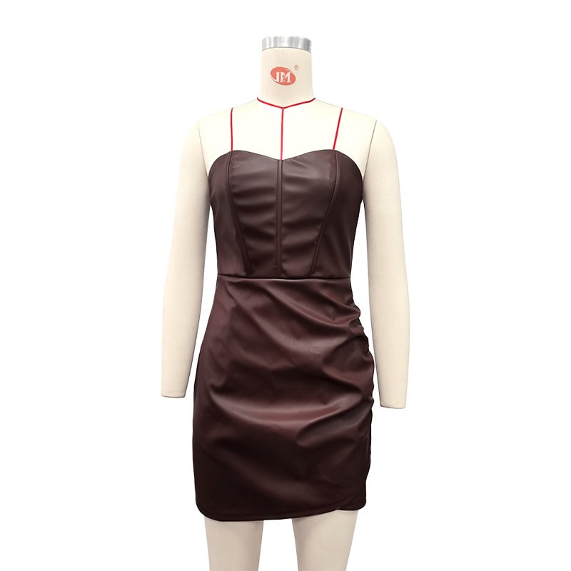 Tube Top PU Sheath Dress