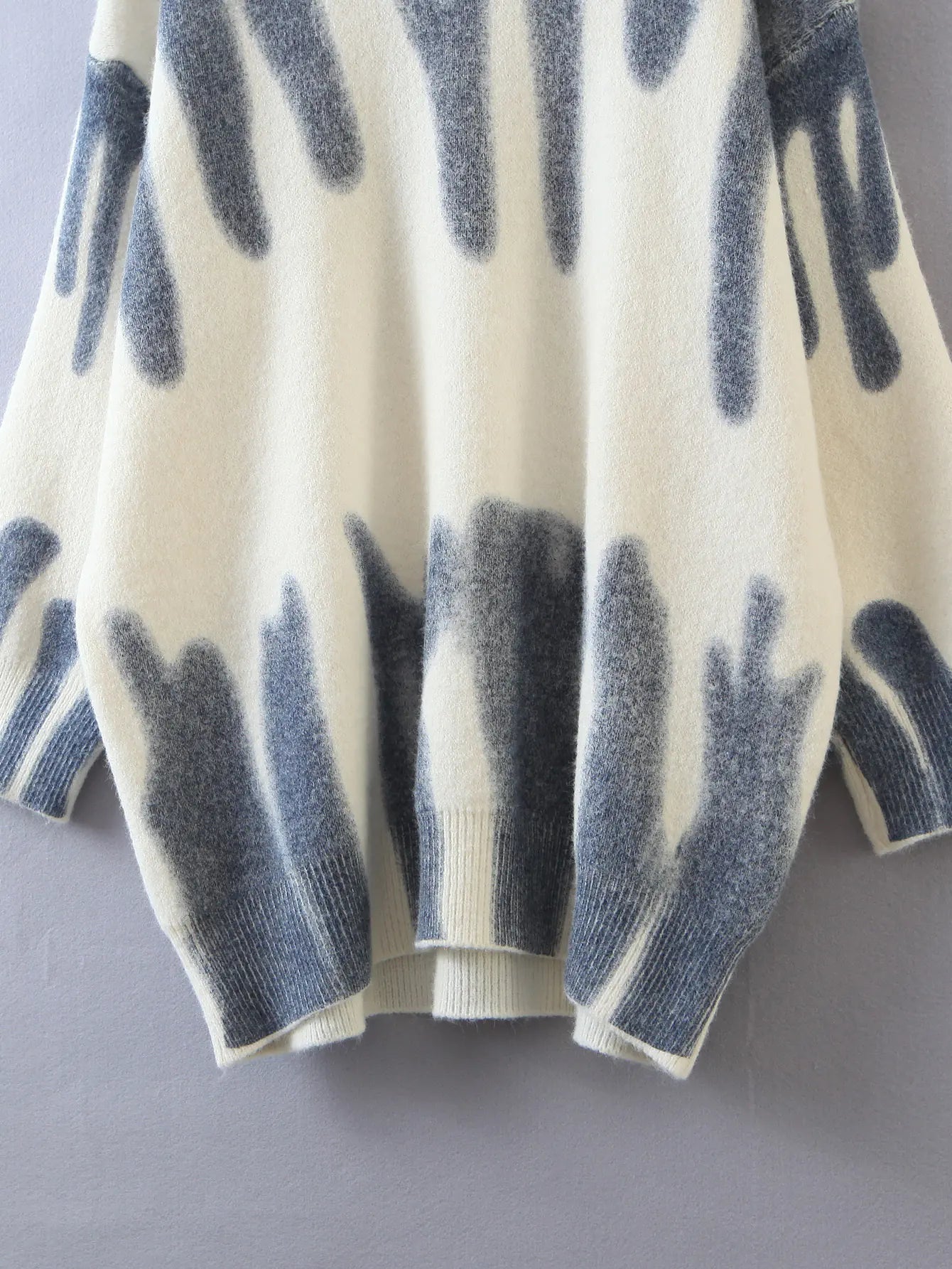 Loose Tie-Dye Knit Sweater with Round Neck for Fall