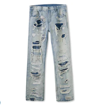 Kaalixto Men's Washed Ripped Jeans
