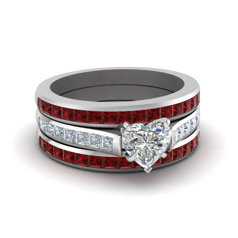 Ruby Heart Three-Layer Statement Ring