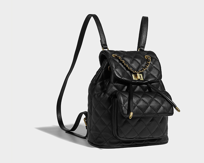 Diamond Grid Chain Mini Backpack