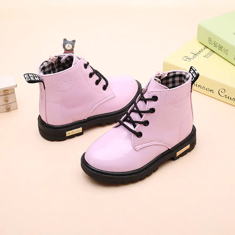 Waterproof PU Leather Winter Boots for Kids