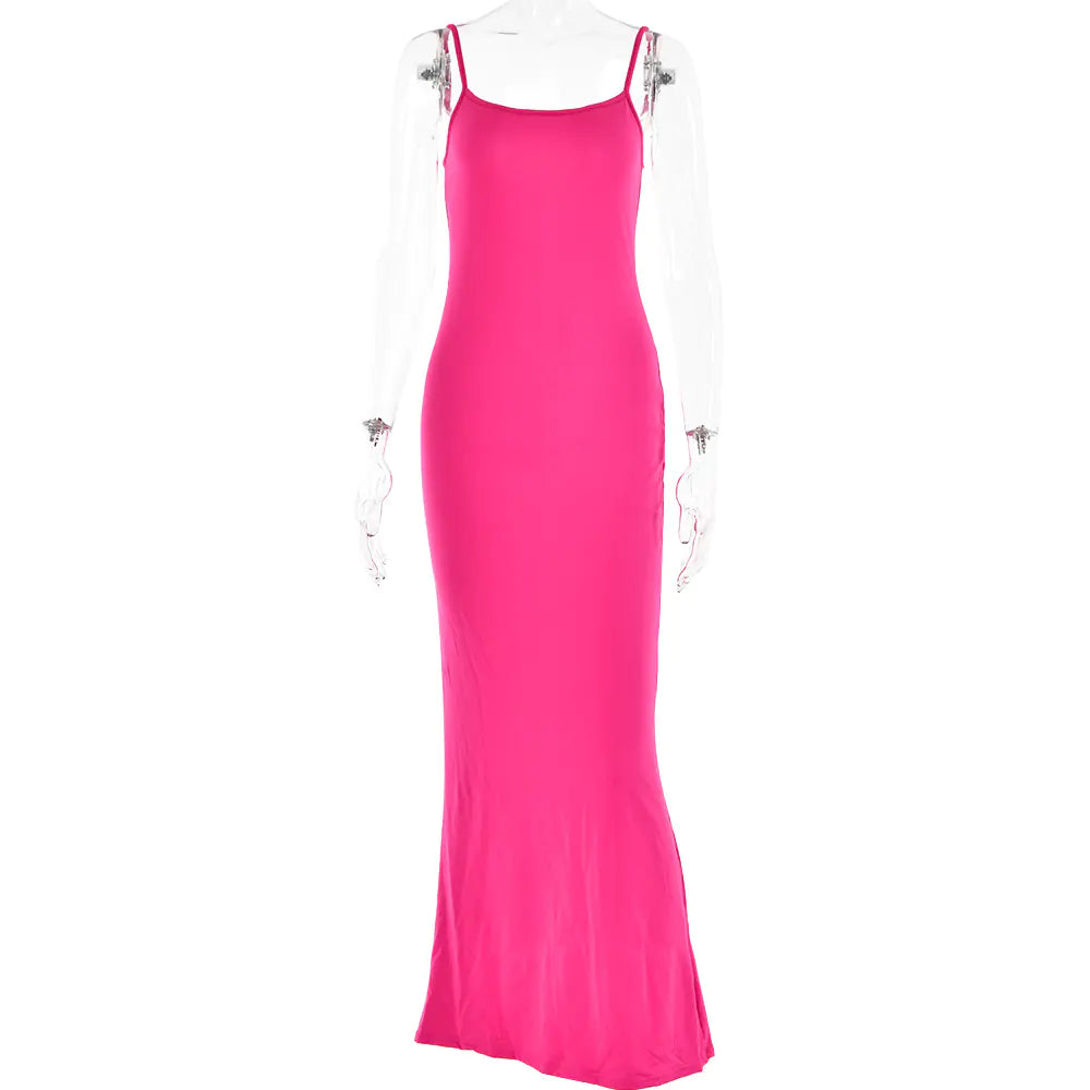 Slim-fitting Patchwork Camisole Dress for Women