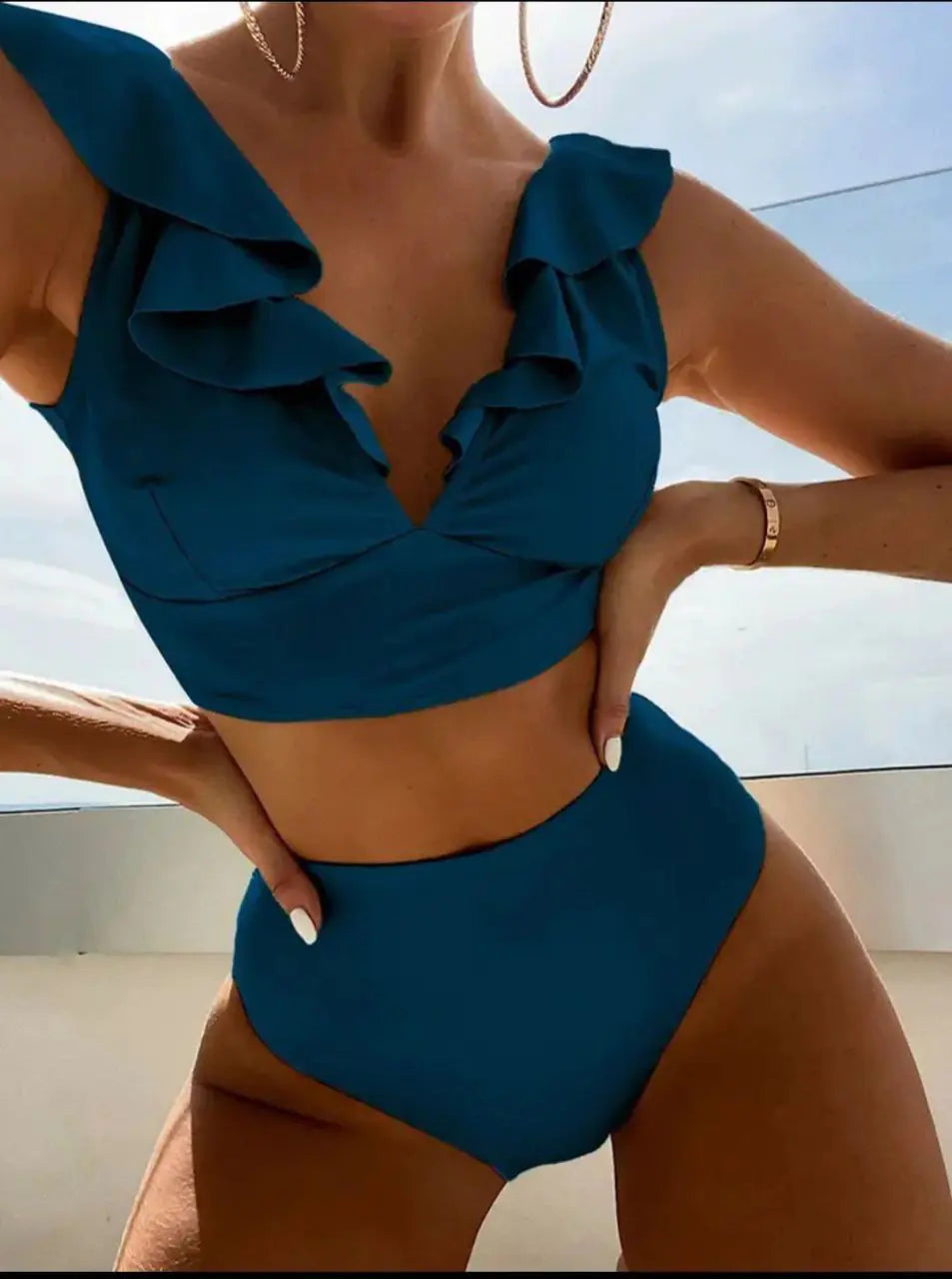 Fashion Ruffled Bikini Swimsuit Set