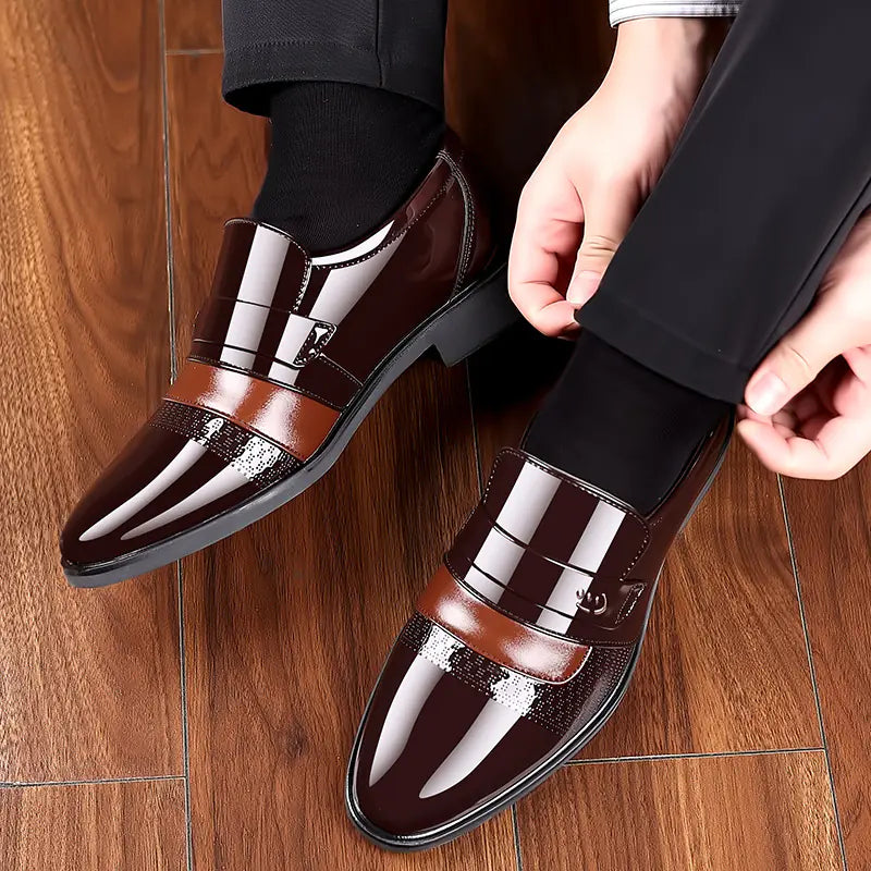 Casual Men's Low-top Patent Leather Shoe Set