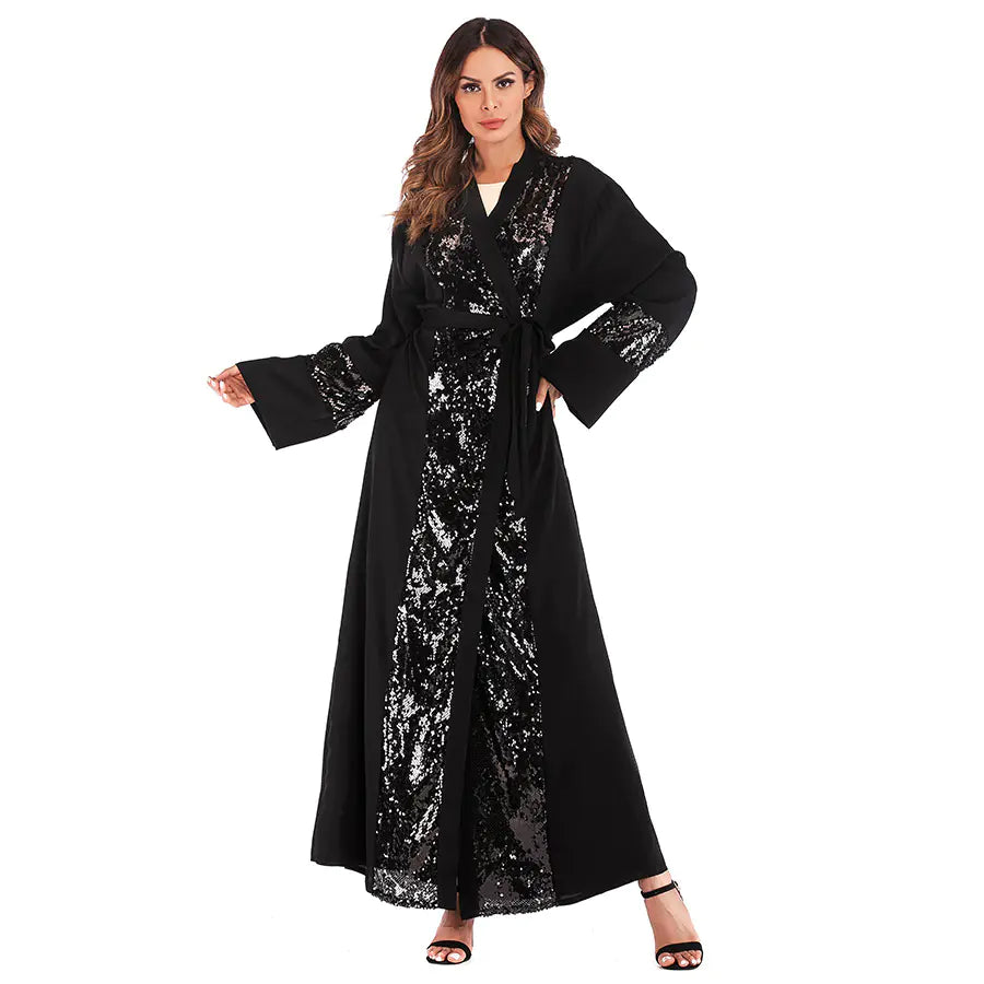 Sequin Patchwork Cardigan Robe for Women