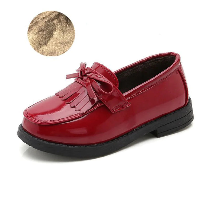 Girls' Tassel Leather Shoes - Princess Style
