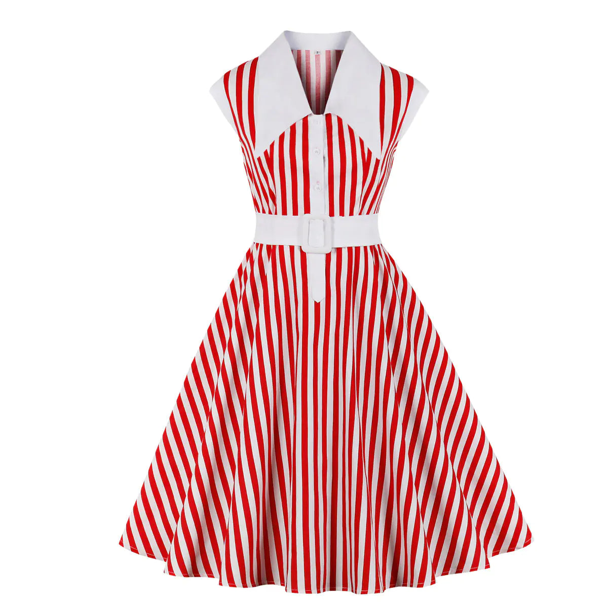 Stylish Summer Striped Dress with Short Sleeves for Women