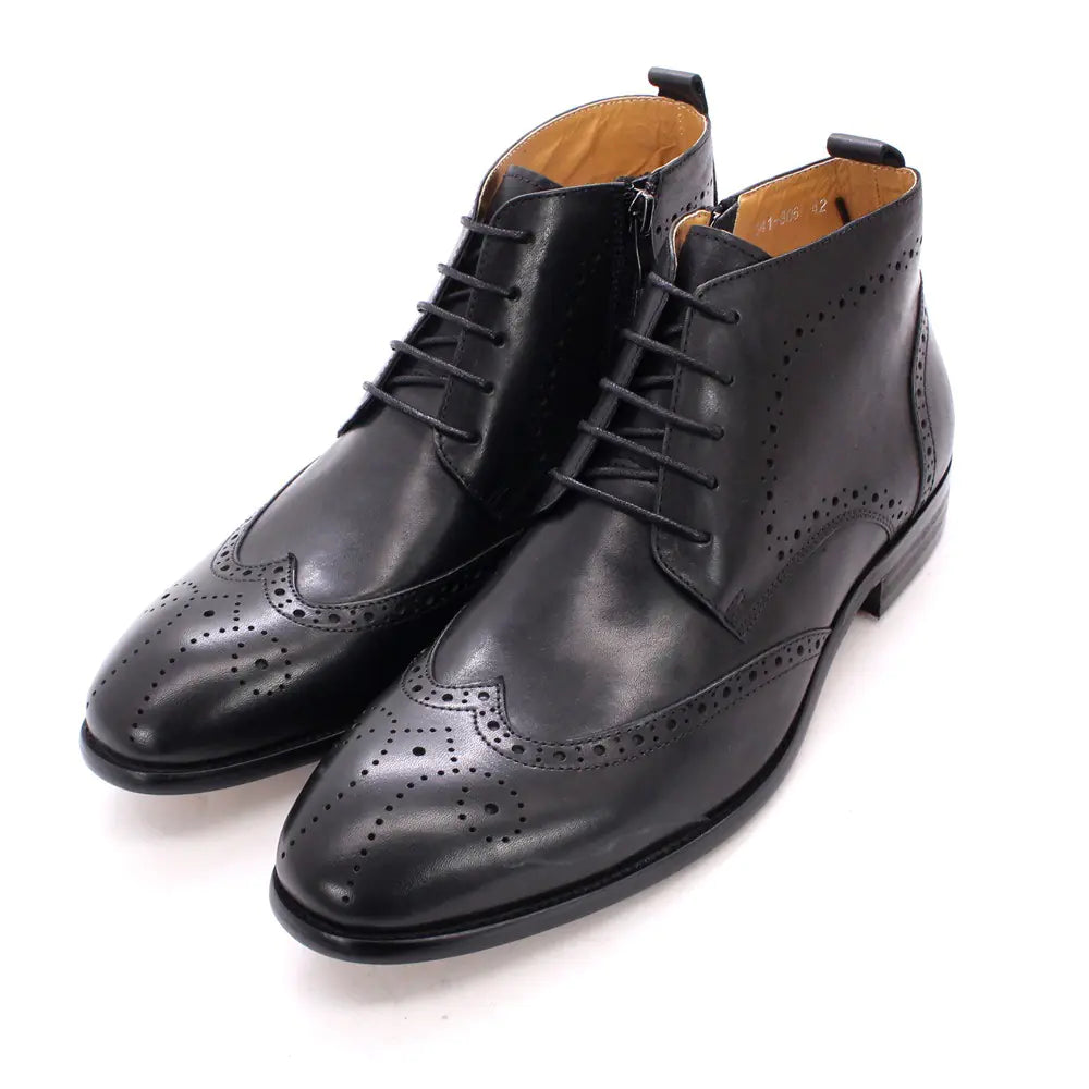 Men's Side Zipper Leather Boots