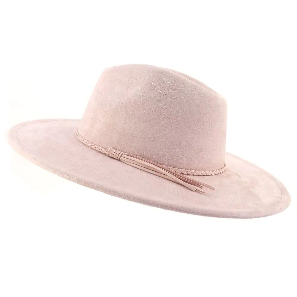 Jazz Women's Suede Peach Top Hat with 10cm Brim