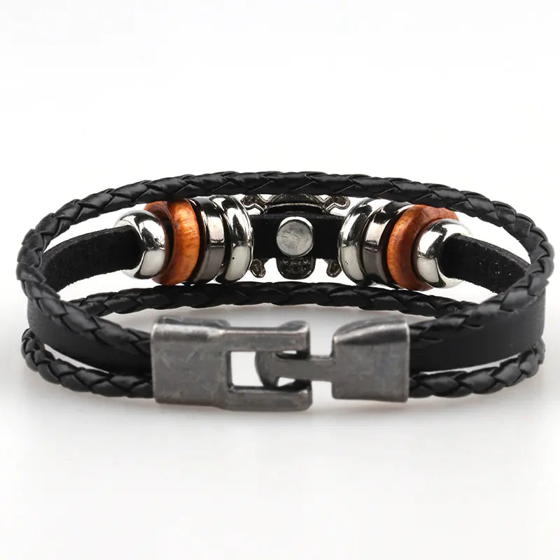 Men's Braided Alloy Leather Fashion Bracelet