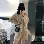 Color Block Short Jacket and Shorts Set